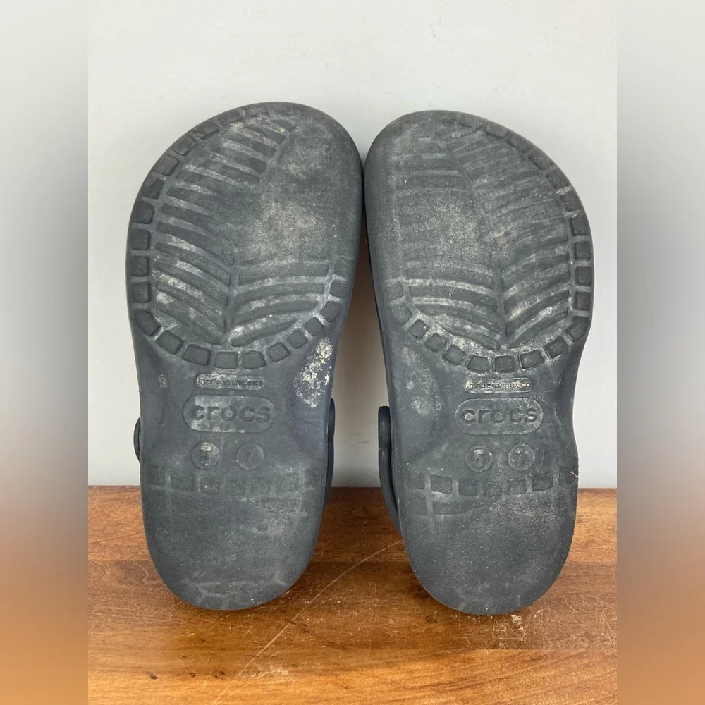 Crocs Classic Authentic Unisex Slides Clogs Black 5 Men And 7 Women’s Pre Owned - Picture 9 of 11
